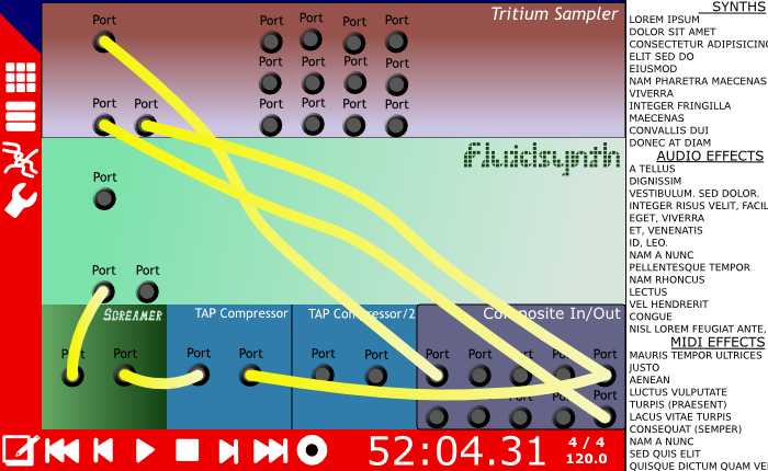 Patch Bay / Instrument Rack (Rear)